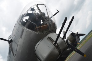 The B-17 was armed with 13 .50-caliber guns that devastated the Luftwaffe, the German air force. Click on the image for larger view. (© FlaglerLive)