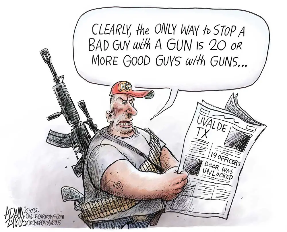 Bad Guy with a Gun by Adam Zyglis, The Buffalo News.