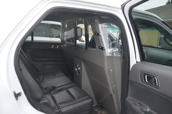 The interior of a vehicle used by authorities in Flagler County for Baker Acts. (c FlaglerLive)