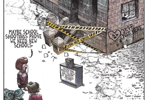 Trump says ballroom needed after shooting by Michael de Adder, CagleCartoons.com