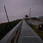 Even on the barrier island, there was the lightest enforcement of a countywide curfew. (© FlaglerLive)