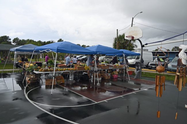 The market's use of the basketball court at Wickline Park became a problem. (© FlaglerLive)
