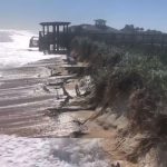 A still from a video Christopher Goodfellow took of the Bay Park stairs in northern Flagler County, where erosion was especially severe. See the video at the foot of the article. (Christopher Goodfellow)
