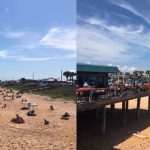 Views on either side of the Flagler Beach pier as taken by Police Chief Matt Doughney between 1 and 2 p.m. Wednesday. Doughney told city commissioners today crowds have not been an issue on the city's beaches.