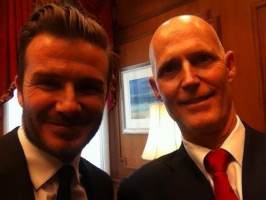 Beckham and Rick Scott in a selfie Scott posted on his Twitter account. 