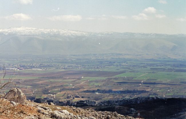 The Bekaa Valley, with the Anti-Lebanon mountains in the distance. (© FlaglerLive)