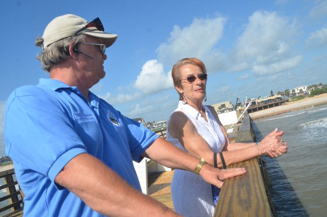 Flagler Beach City Commission Chairman Jane Mealy favors an outright ban on dispensaries. Commissioner Rick Belhumeur does not. (© FlaglerLive)