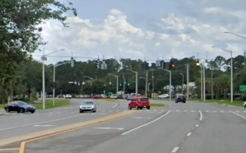The collision took place on Belle Terre Parkway north of Palm Coast Parkway. (Google)