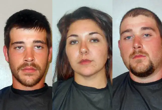 From left, Zachary Parsley, 22, Samantha Smith, 25, and Tyler Parsley, 23, face assault charges after a confrontation with four young black men on Belle Terre Parkway Sunday evening. 