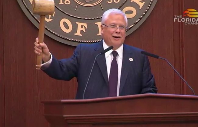 Carlos Beruff, who chairs the Constitution Revision Commission, calling the panel's Tuesday meeting to order. (Florida Channel)