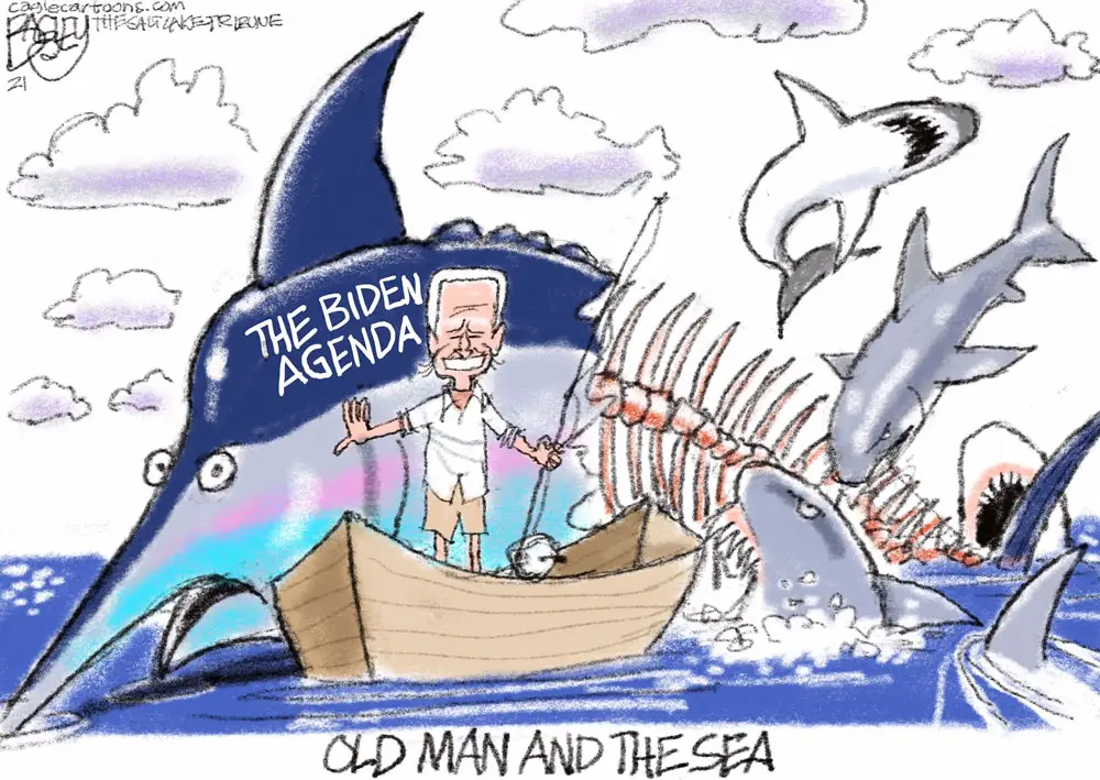 Old Man and the Sea by Pat Bagley, The Salt Lake Tribune.