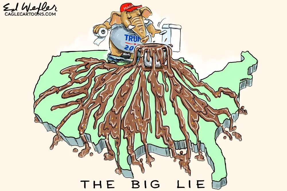 Big Lie Overflow by Ed Wexler, CagleCartoons.com.