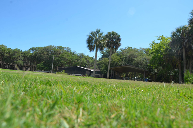 Captain's BBQ is proposing to build a new restaurant at Bing's filled-in peninsula, in the foreground, but a county commissioner is raising question about the soundness of the grounds and the 'broken' sea wall that protects them. Captain's is toward the left in the distance. (c FlaglerLive)