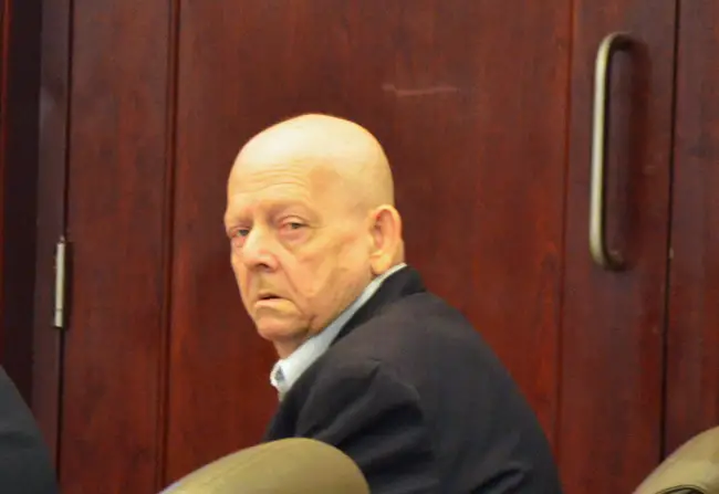 Thomas Binkley immediately after hearing the verdict before noon today in Flagler County Circuit Court. (c FlaglerLive)