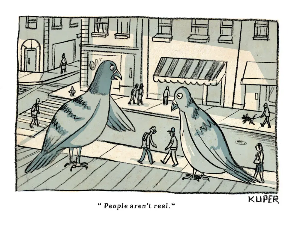 Birds Aren't Real by Peter Kuper, PoliticalCartoons.com