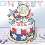 Birthright Citizenship Reveal Cake by R.J. Matson, Portland, Maine.