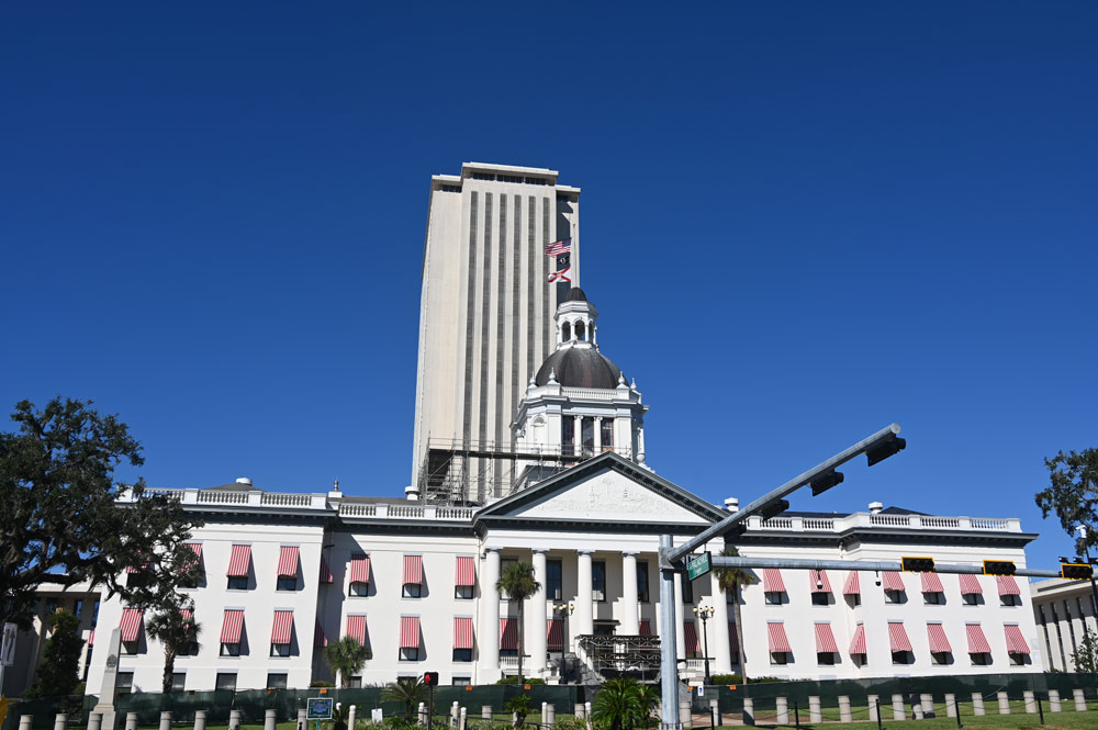 The skies over the Florida legislature aren't as blue as they look. (© FlaglerLive)