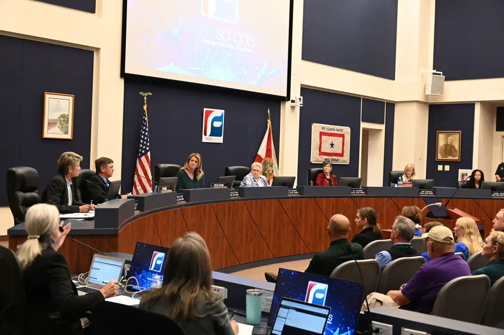Superintendent Cathy Mittelstadt sent the Flagler School Board a summary of a book committee's findings and her recommendations regarding four titles Board member Jill Woolbright had challenged. (© FlaglerLive)