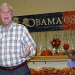 Bob Graham speaking at an Obama campaign rally at the Tallahassee Senior Center in September 2008. (Florida Memory)