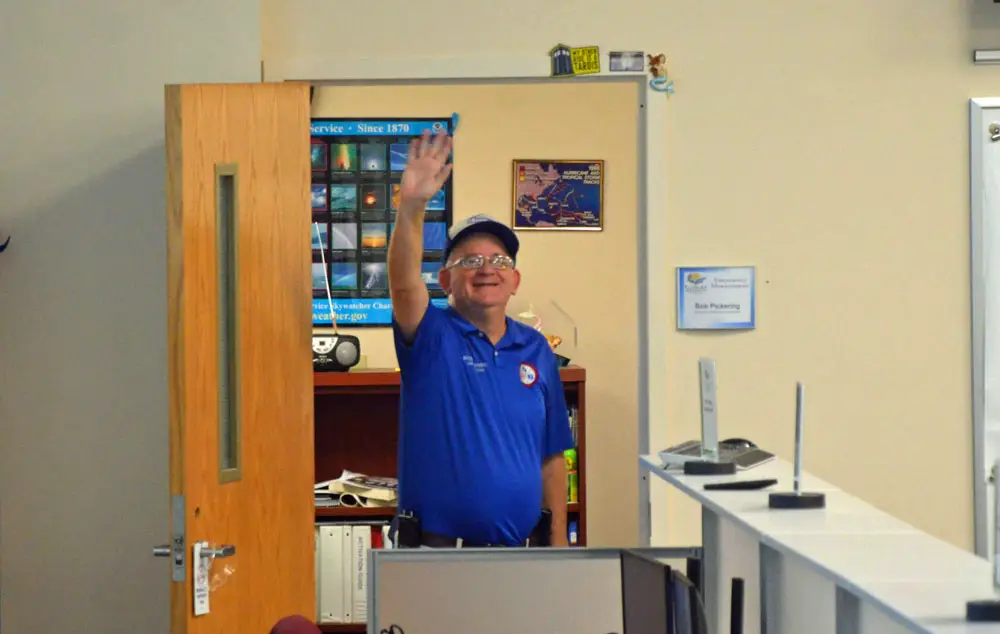 Flagler County Emergency Management's inimitable Bob Pickering, the weather specialist. (© FlaglerLive)