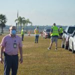 Flagler Health Department Chief Bob Snyder during a vaccination clinic at the county airport earlier this year. (© FlaglerLive)