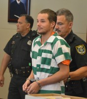 Joseph Bova II as he was led into the courtroom. Click on the image for larger view. Click on the image for larger view. (© FlaglerLive)