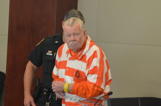 Bobby Earl Gore arriving in court this morning. (© FlaglerLive)
