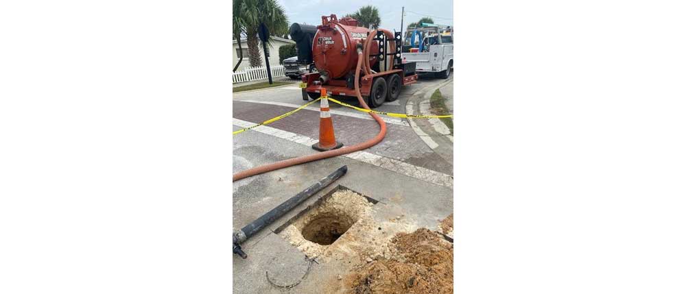 The location of the water main break in an image released by the city. 