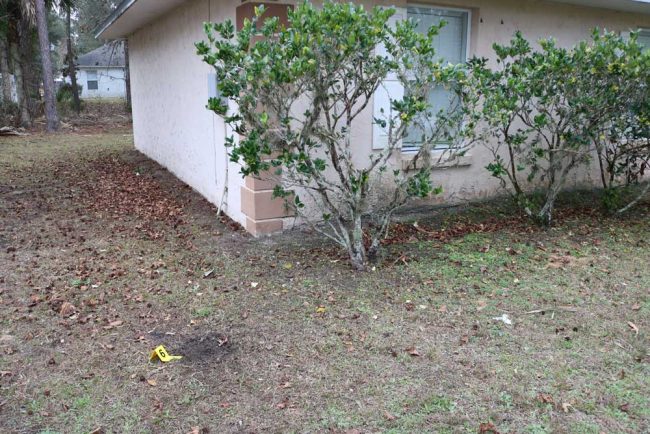 The site of the explosion, near a resident's bedroom.  (FCSO)