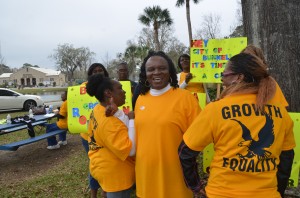 Bonita Robinson and her supporters. Click on the image for larger view. (© FlaglerLive)