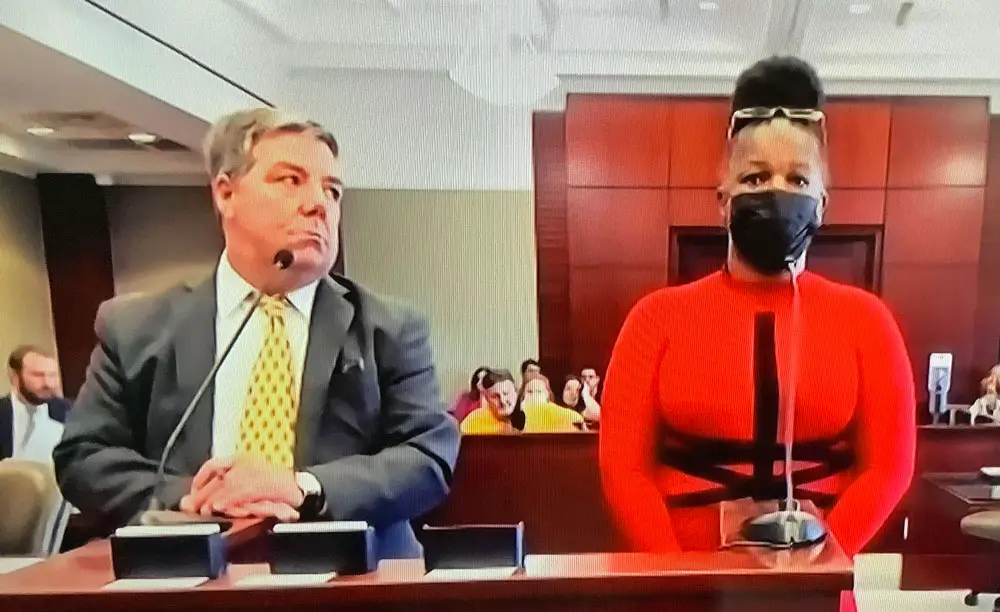 Assistant Public Defender Bill Bookhammer was doing the opposite of what he does every day in court: he was asking the judge to let his client, Tonya Bennett, go to prison.  (© FlaglerLive)