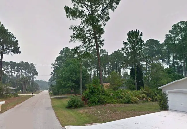 The area of Boston Lane, off Boulder Rock Drive in Palm Coast, where the search was conducted Tuesday evening following the report of a burglary. 