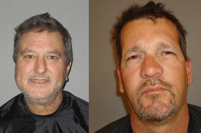 Raymond Crown, left, and Robert Brandon.  threats sheriff's office