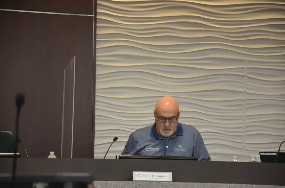 Vice Mayor Eddie Branquinho will be serving as mayor until Milissa Holland's position is filled by a special election. (© FlaglerLive)