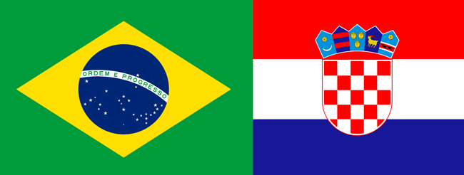 brazil croatia flags world cup