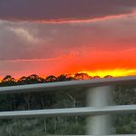 A break in the clouds as seen from the Flagler Beach bridge Tuesday evening. (© FlaglerLive)