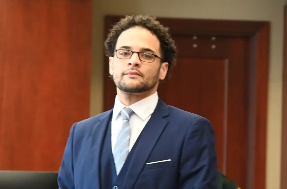 Brenan Hill during his trial this week. (© FlaglerLive)