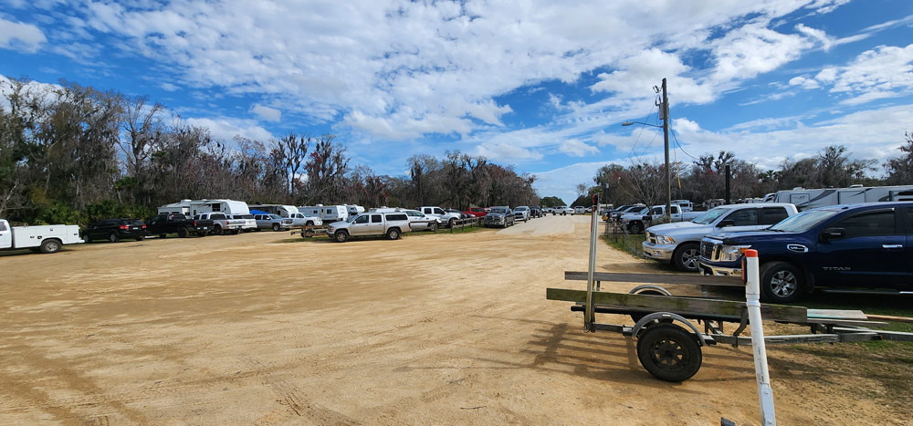 The RV park at Bull Creek Fish Camp. Soon all these people will have a restaurant again there. (© FlaglerLive)