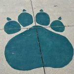 A bulldog paw print at Flagler Palm Coast High School. (© FlaglerLive)