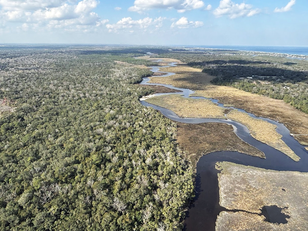 Bulow Creek in an image taken from Flagler County FireFlight, the emergency helicopter, by County Commissioner Andy Dance.