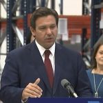 Gov. Ron DeSantis announcing the Canadian-import program in January. (© FlaglerLive via Florida Channel)