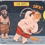 Iran Cage Match, by Rick McKee.