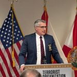 FDLE Commissioner Mark Glass speaking in Tampa on July 1, 2026. (Photo by Mitch Perry/Florida Phoenix)