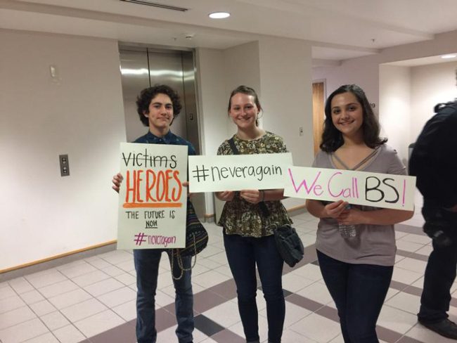 Students voicing their positions on guns in Tallahassee this week. (News Service of Florida)