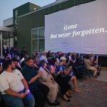 The candlelight moment during the annual memorial for fallen officers at the Flagler County Sheriff's Office Wednesday evening. (© FlaglerLive)