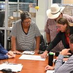 Pam Richardson, center, in the striped shirt, during a Canvassing Board meeting two years ago, with Supervisor of Elections Kaiti Lenhart, right, and County Commissioner Dave Sullivan, left. Richardson was a candidate two years ago, in one of the county's closest county commission races in memory. She won (defeating Ed Danko), and is now a commissioner.