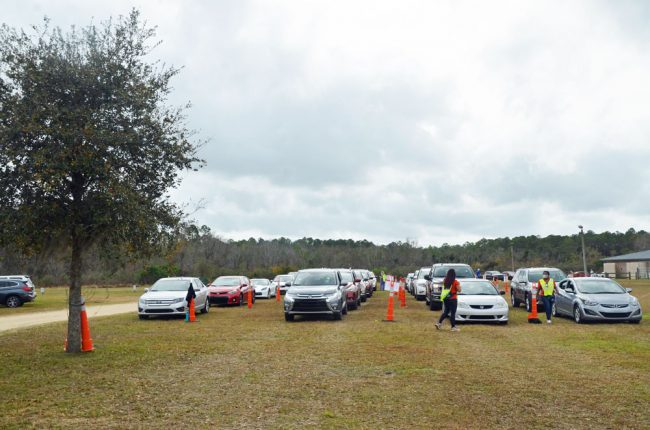 Those vaccinated waited 15 minutes before driving away. There were no reported issues. (© FlaglerLive)