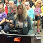 Flagler Humane Society Director Amy Carotenuto addressing the Palm Coast City Council Tuesday. (© FlaglerLive via YouTube)