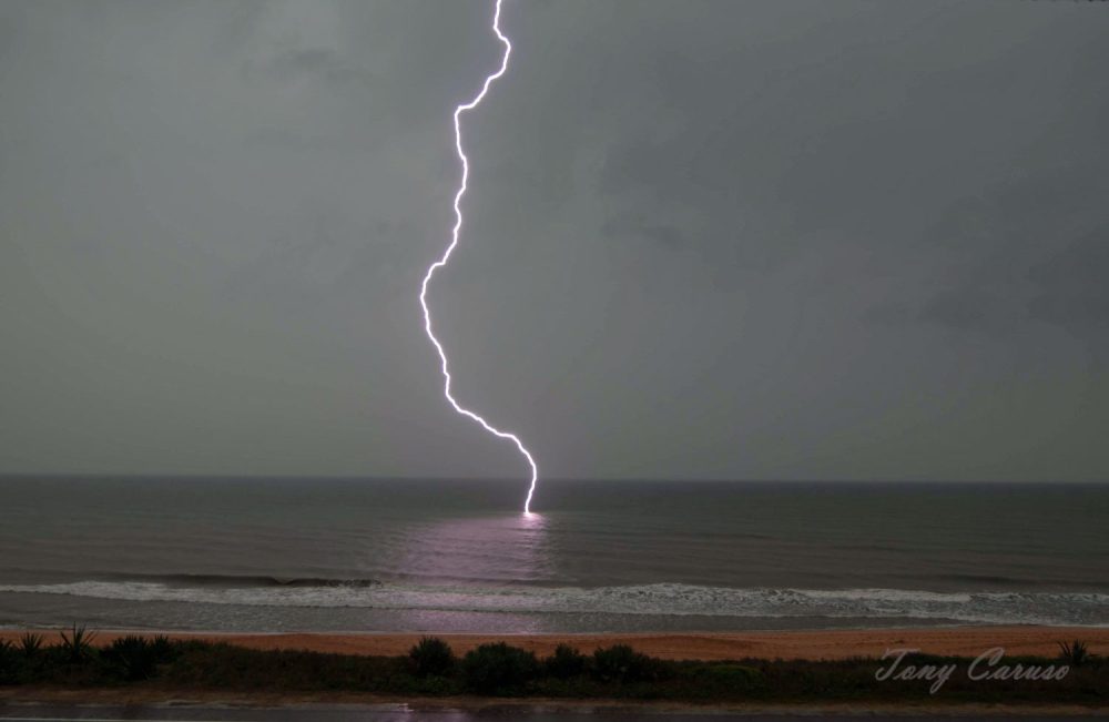 The picture above was taken during the storm today by Flagler Beach photographer Tony Caruso.