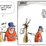 Democrats cave on shutdown by Dave Whamond, Canada, PoliticalCartoons.com